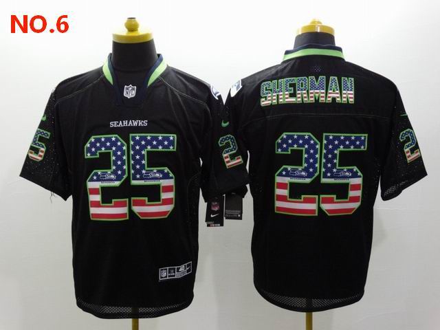 Men's Seattle Seahawks #25 Richard Sherman Jersey NO.6;